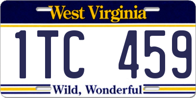 WV license plate 1TC459