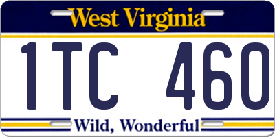 WV license plate 1TC460