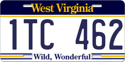 WV license plate 1TC462
