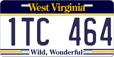 WV license plate 1TC464