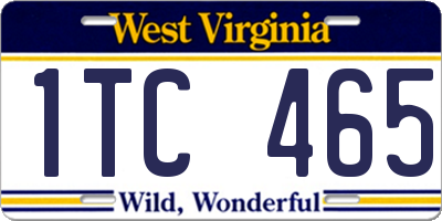 WV license plate 1TC465