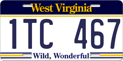 WV license plate 1TC467