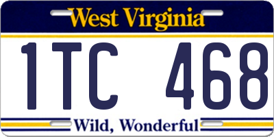 WV license plate 1TC468