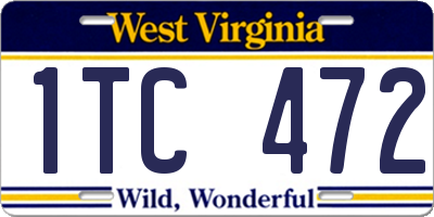 WV license plate 1TC472