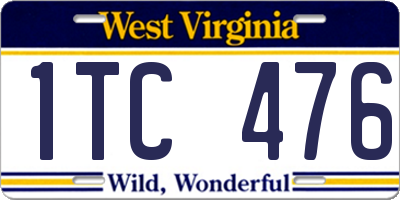 WV license plate 1TC476
