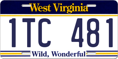 WV license plate 1TC481