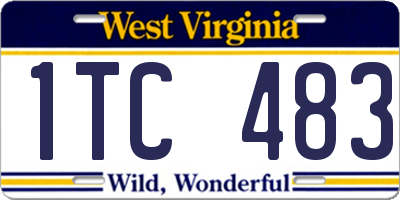 WV license plate 1TC483