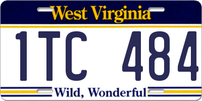 WV license plate 1TC484
