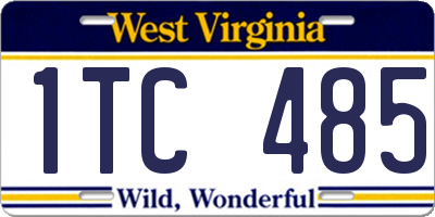 WV license plate 1TC485