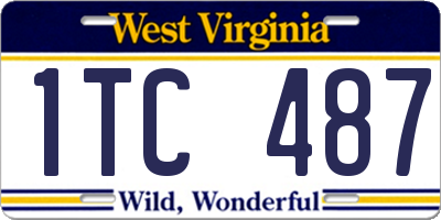 WV license plate 1TC487