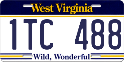 WV license plate 1TC488