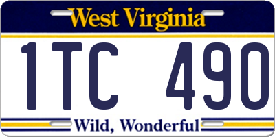 WV license plate 1TC490