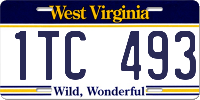 WV license plate 1TC493