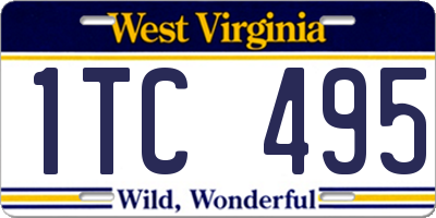 WV license plate 1TC495