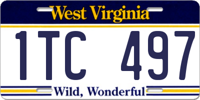 WV license plate 1TC497