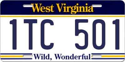 WV license plate 1TC501