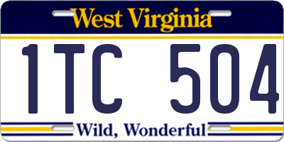 WV license plate 1TC504