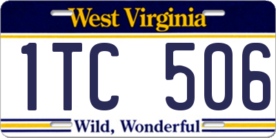 WV license plate 1TC506