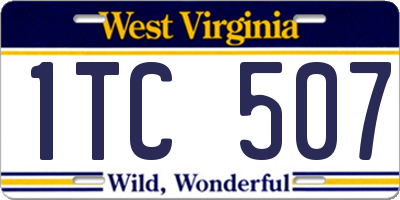 WV license plate 1TC507