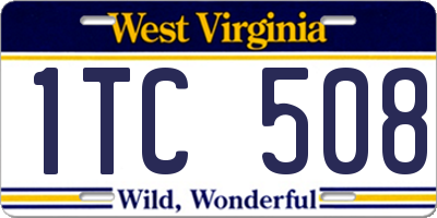 WV license plate 1TC508
