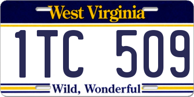 WV license plate 1TC509