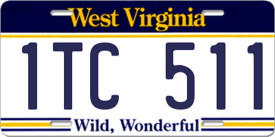 WV license plate 1TC511