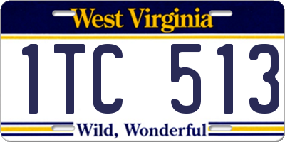 WV license plate 1TC513