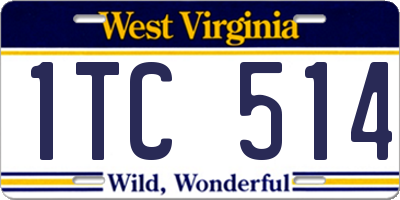 WV license plate 1TC514