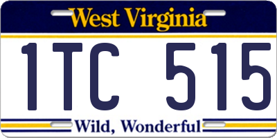 WV license plate 1TC515