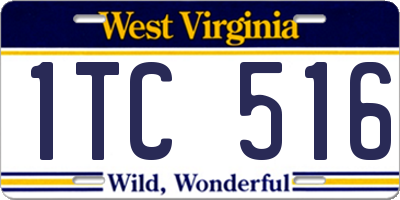 WV license plate 1TC516