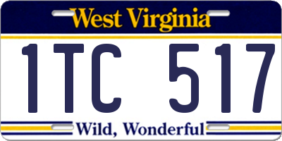WV license plate 1TC517