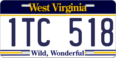WV license plate 1TC518