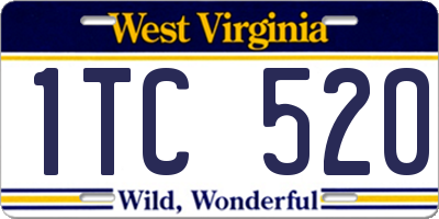 WV license plate 1TC520