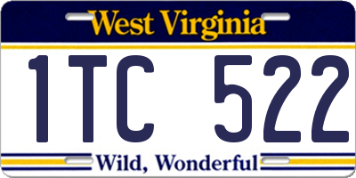 WV license plate 1TC522