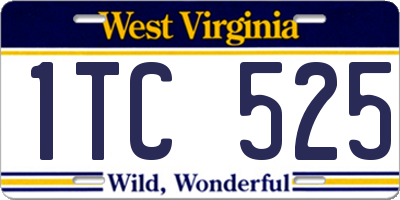 WV license plate 1TC525