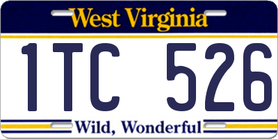 WV license plate 1TC526