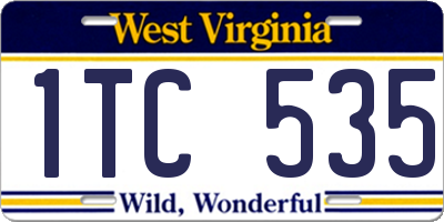 WV license plate 1TC535