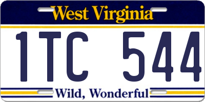 WV license plate 1TC544