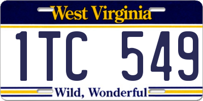 WV license plate 1TC549