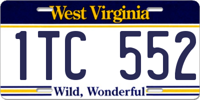 WV license plate 1TC552