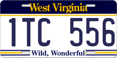 WV license plate 1TC556