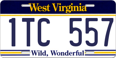 WV license plate 1TC557