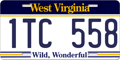 WV license plate 1TC558