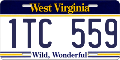 WV license plate 1TC559