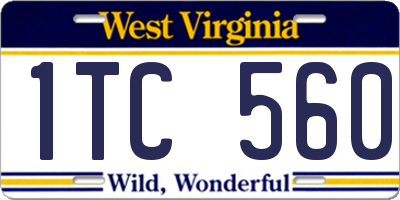 WV license plate 1TC560