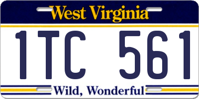 WV license plate 1TC561