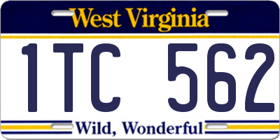 WV license plate 1TC562