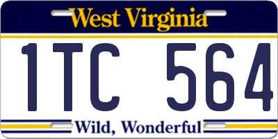 WV license plate 1TC564