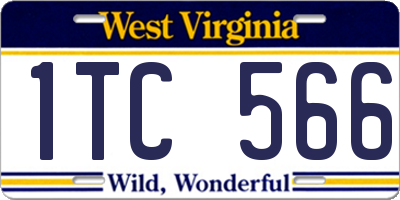 WV license plate 1TC566