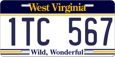 WV license plate 1TC567